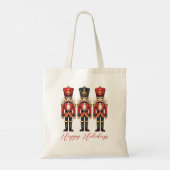 Nutcracker Soldiers Happy Holiday Tote Bag (Back)