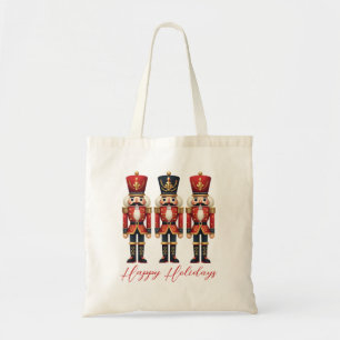 Nutcracker Soldiers Happy Holiday Tote Bag