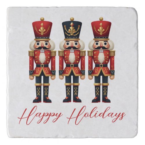 Nutcracker Soldiers Happy Holiday Trivet
