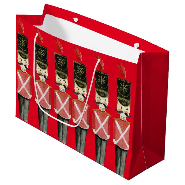 Nutcracker Soldiers Large Gift Bag (Front Angled)