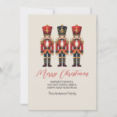 Nutcracker Soldiers Merry Christmas Holiday Cards (Front)