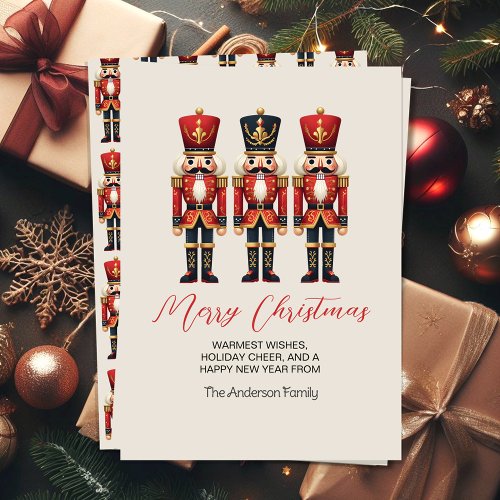 Nutcracker Soldiers Merry Christmas Holiday Cards