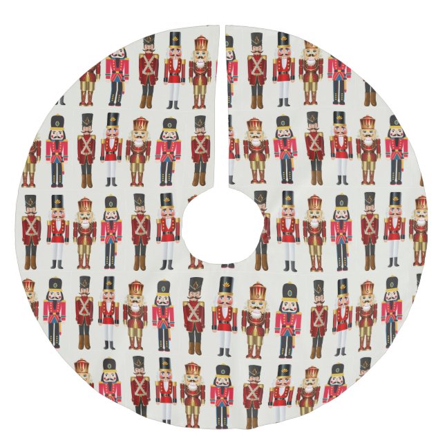 Nutcracker Soldiers Pretty Christmas Brushed Polyester Tree Skirt (Front)