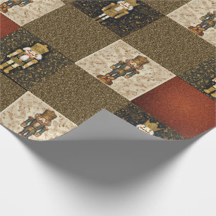 Nutcracker Sparkle Checkerboard Traditional Wrapping Paper