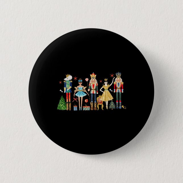 Nutcracker Squad Ballet Dance Christmas Matching F Button (Front)