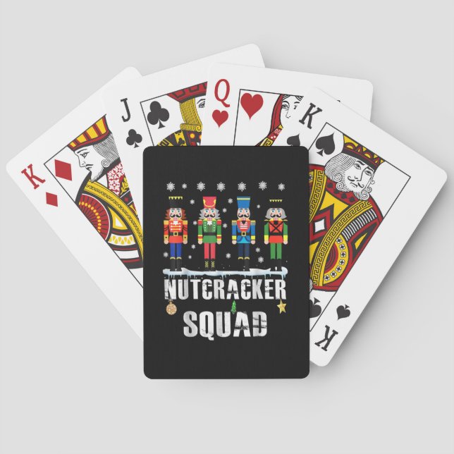 Nutcracker Squad Ballet Dance Funny Christmas Fami Poker Cards (Back)