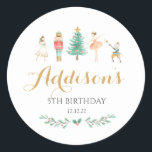 Nutcracker Sticker,  Sugar Plum Fairy Sticker, Classic Round Sticker<br><div class="desc">Nutcracker Birthday Sticker,   Sugar Plum Fairy Sticker,   Christmas Birthday Sticker,  Girl Christmas Birthday Sticker,  Winter Sticker,  Christmas Sticker</div>