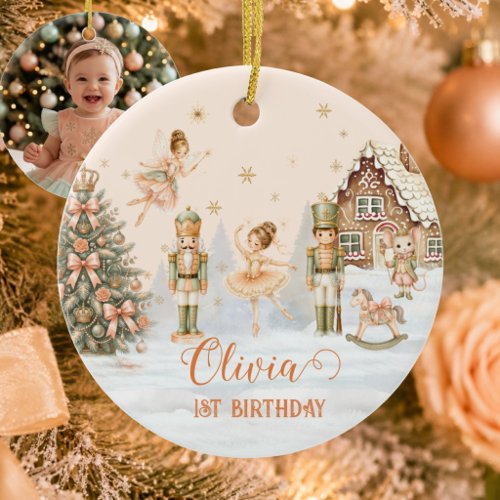 Nutcracker Sugar Plum 1st Birthday Keepsake Ceramic Ornament