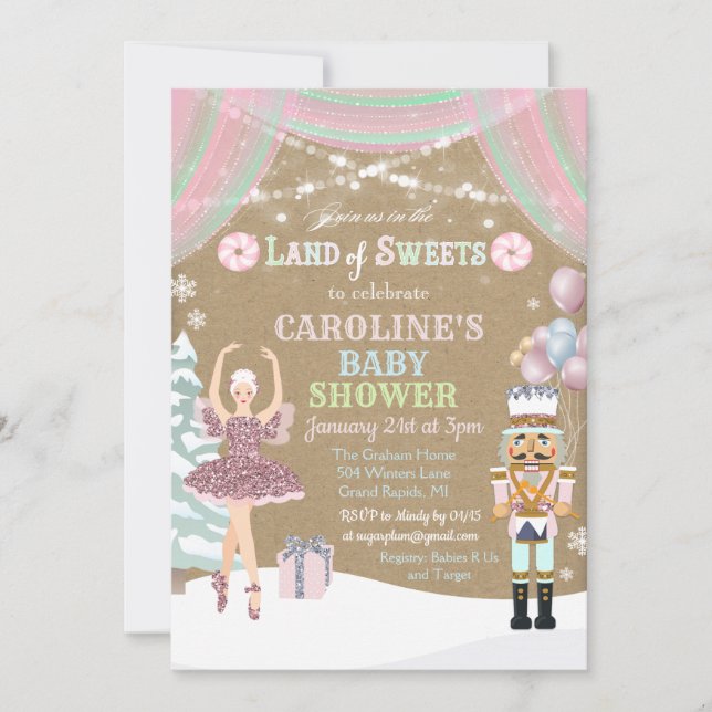 Nutcracker Sugar Plum Baby Shower Invitation (Front)