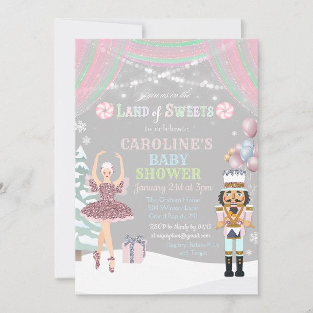 Nutcracker Sugar Plum Baby Shower Invitation (Front)