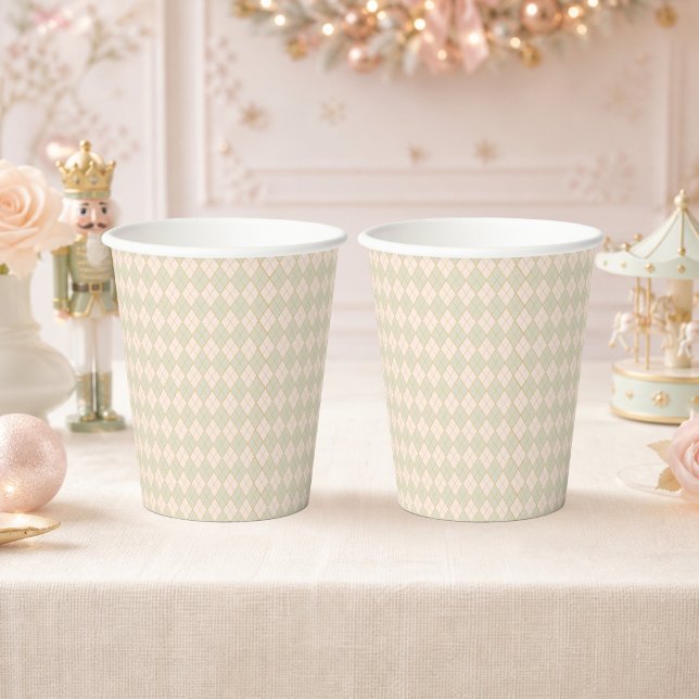 Nutcracker Sugar Plum Fairy Argyle Tableware Paper Cups (Nutcracker Sugar Plum Fairy Argyle Tableware Paper Cups)