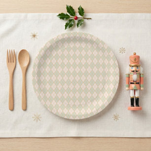 Nutcracker Sugar Plum Fairy Argyle Tableware Paper Plates