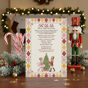 Nutcracker & Sugar Plum Fairy Christmas Ballet Invitation