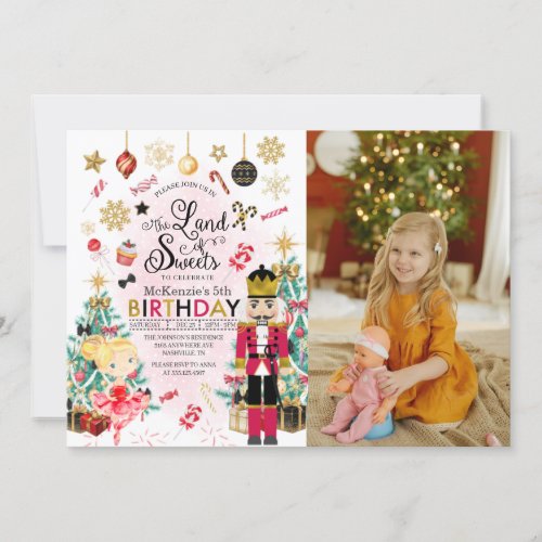 Nutcracker Sugar Plum Fairy Christmas Birthday Inv Invitation