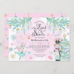Nutcracker Sugar Plum Fairy Christmas Birthday Invitation