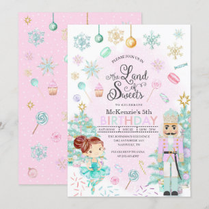 Nutcracker Sugar Plum Fairy Christmas Birthday Invitation