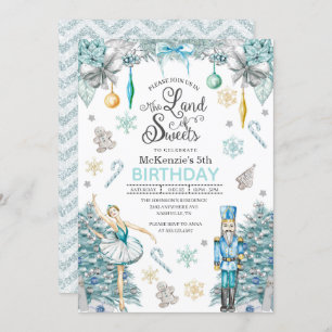 Nutcracker Sugar Plum Fairy Christmas Birthday Invitation