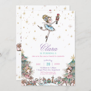 Nutcracker Sugar Plum Fairy Christmas Birthday Invitation