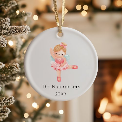 Nutcracker Sugar Plum Fairy Christmas Photo Ceramic Ornament