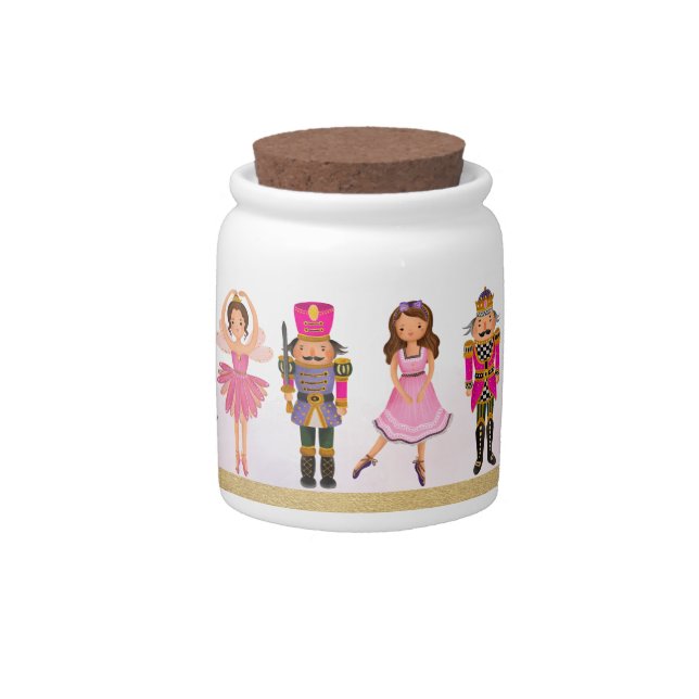 Nutcracker Sugar Plum Fairy Clara Mouse King Candy Jar (Front)