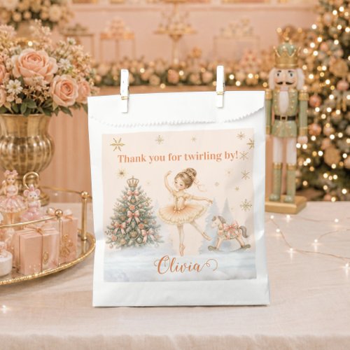Nutcracker Sugar Plum Fairy Watercolor Ballerina Favor Bag