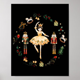 Nutcracker Sugar Plum Fairy Winter Birthday Baby Poster