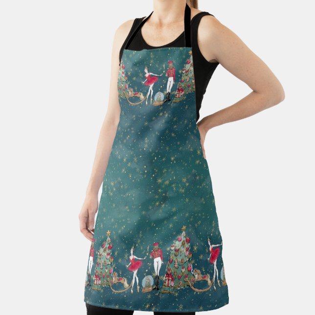 Nutcracker Suite Ballerina Toy Soldier Tree Apron (Insitu)
