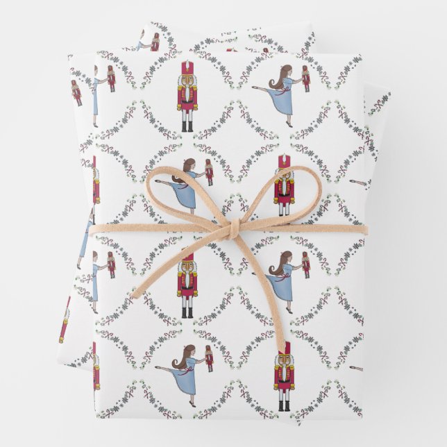 Nutcracker Suite Ballet Classic Christmas Wrapping Paper Sheets (In situ)