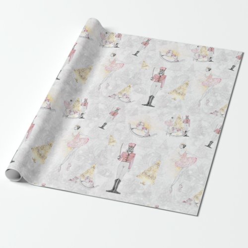 Nutcracker Suite Christmas Ballerina Soldier Wrapping Paper