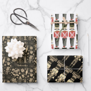 Nutcracker Suite Toy Soldiers Rocking Horses   Wrapping Paper Sheets