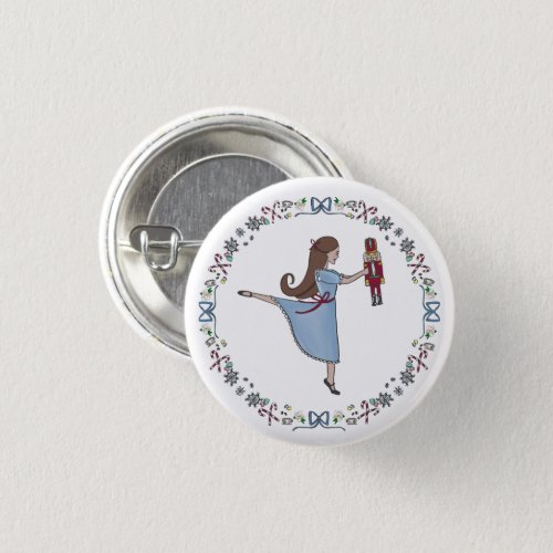 Nutcracker Sweets Clara Christmas Button