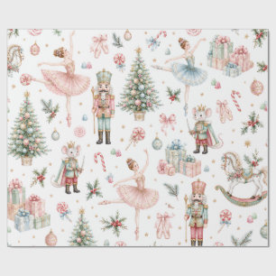 Nutcracker Sweets Pastel Ballet Christmas Wrapping Paper