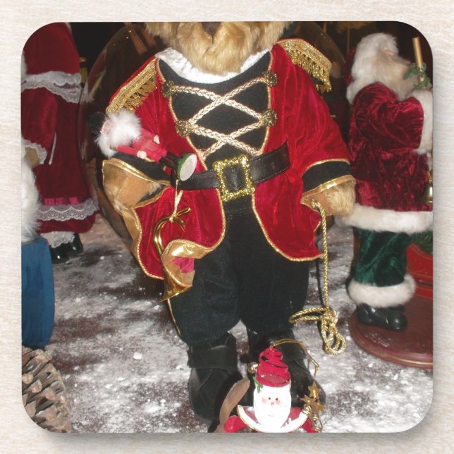 Nutcracker Teddy Bear Christmas Collection Beverage Coaster (Front)