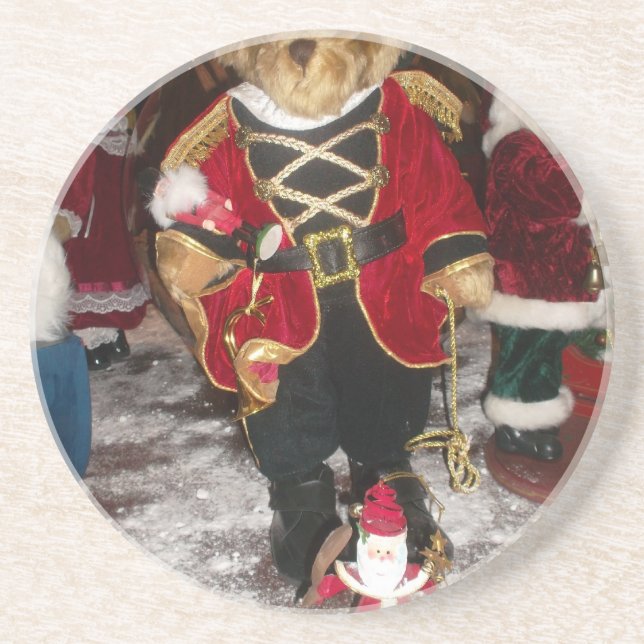 Nutcracker Teddy Bear Christmas Collection Drink Coaster (Front)