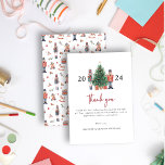 Nutcracker Thank You Card<br><div class="desc">Nutcracker Thank You Card. This cute and unique holiday nutcracker baby shower thank you card features hand-painted watercolor nutcracker toy soldiers,  a beautiful Christmas tree,  and a whimsical matching pattern. Find matching items in the Christmas Holiday Nutcracker Collection.</div>