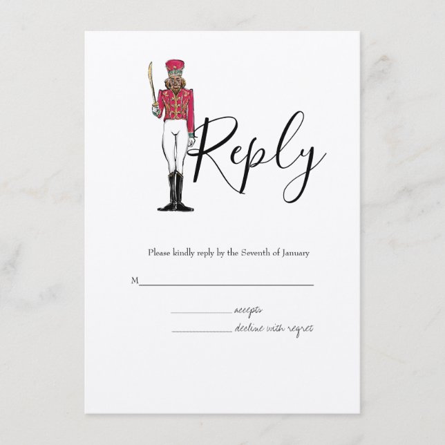 Nutcracker Themed RSVP Wedding Enclosure Card (Front)