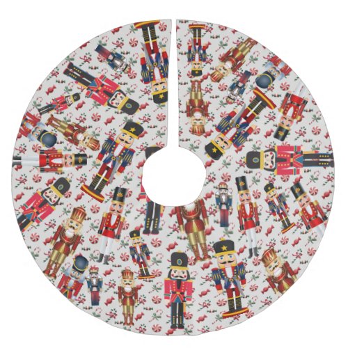 Nutcracker Toss Christmas Candy Brushed Polyester Tree Skirt