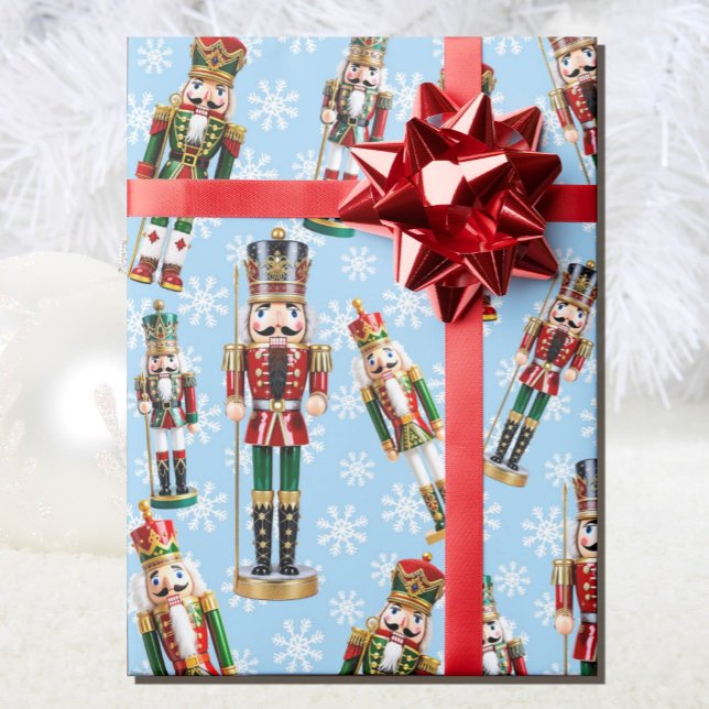 Nutcracker Toss on Snow Christmas Roll of Wrapping Paper (Creator Uploaded)