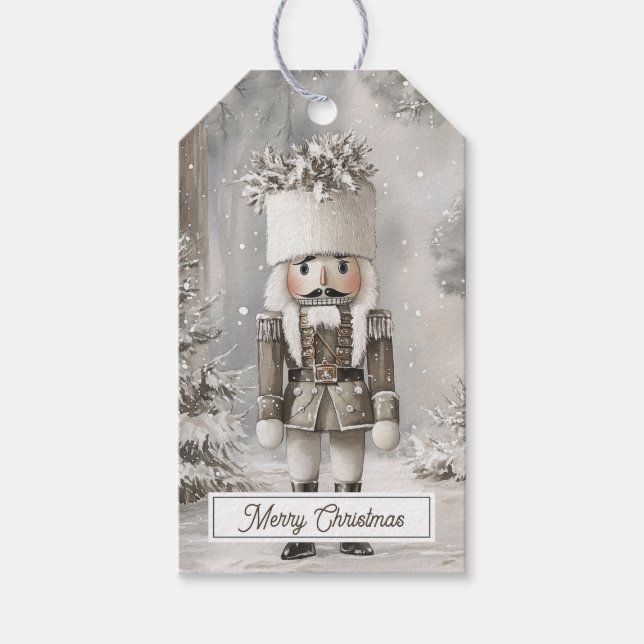 Nutcracker Toy Soldier Christmas Gift Tags (Front)
