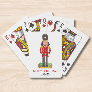 Nutcracker Toy Soldier Christmas Personalized Name Poker Cards