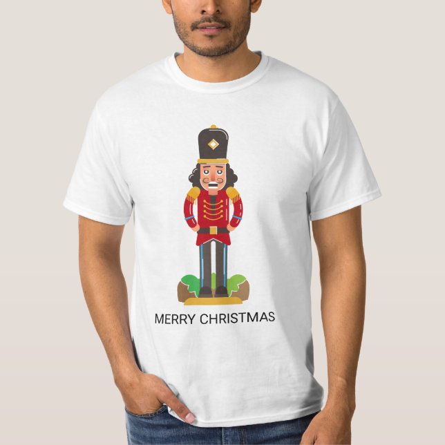 Nutcracker Toy Soldier Christmas Personalized Name T-Shirt (Front)