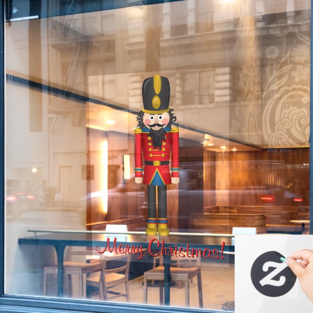 Nutcracker Toy Soldier Christmas Window Cling (Cafe Window)
