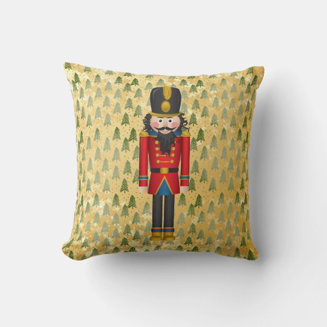 Nutcracker Toy Soldier Christmas Xmas Throw Pillow (Front)