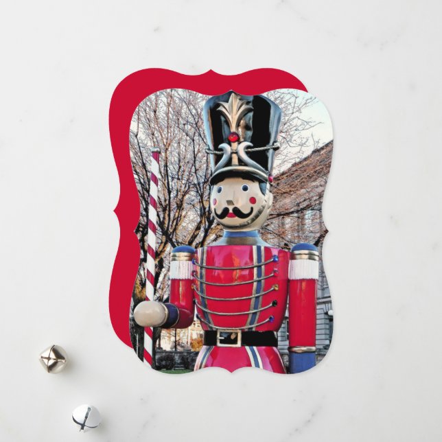 NUTCRACKER/TOY SOLDIER FIGURE/CHRISTMAS DECORATION HOLIDAY CARD (Front/Back In Situ)