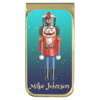 Nutcracker Toy Soldier Gold Finish Money Clip