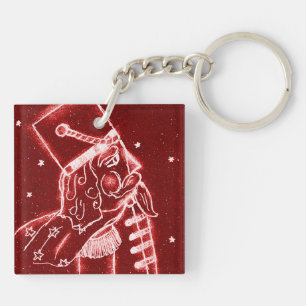 NUTCRACKER TOY SOLDIER in Bright Red Keychain