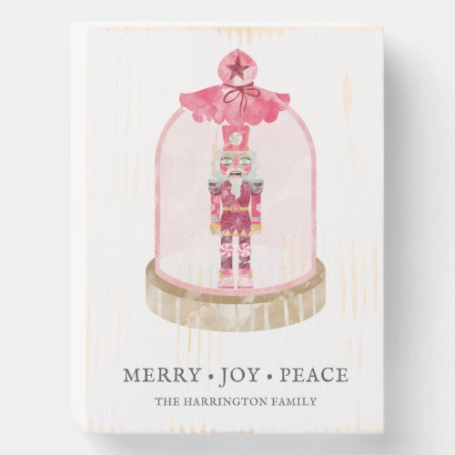 Nutcracker Toy Soldier In Glass Dome Watercolor Wooden Box Sign