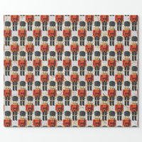 Black Nutcracker Soldier Christmas Wrapping Paper