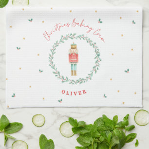 Nutcracker traditional botanical cute Christmas Kitchen Towel