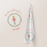 Nutcracker traditional botanical cute Christmas Kitchen Towel<br><div class="desc">Nutcracker watercolor botanical cute special delivery traditional Christmas festive holiday gift red and green holiday baking crew tea towel design.</div>